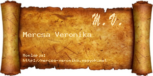 Mercsa Veronika névjegykártya